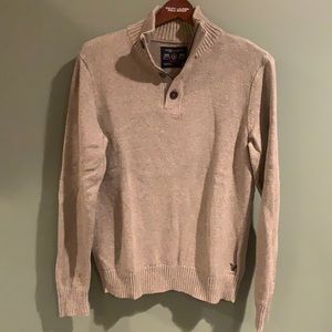 American eagle M medium brown / tan color quarter zip casual sweater sweatshirt